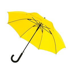 Зонт-трость п/автомат. 103 см, ручка прорезин. "Wind" противошторм., желтый