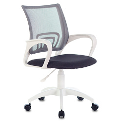 Кресло д/персонала Бюрократ CH-W695NLT сетчатая ткань, т.-серый, крестов. пластик, корпус белый