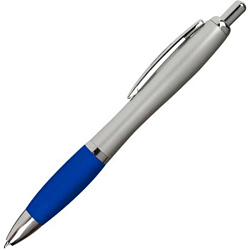 Ручка шарик/автомат "St.Peterburg" 0,7 мм, пласт./метал., серебристый/синий, стерж. синий
