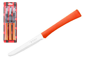Набор ножей столовых, 3шт., серия INOVA D+, коралловые оранжевые, DI SOLLE (Супер цена! Длина: 217 мм, длина лезвия: 101 мм, толщина: 0,8 мм. Прочная 