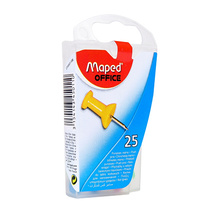 Иглы-кнопки "пешки" "Maped" 25 шт., ассорти