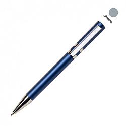 Ручка шарик/автомат "Ethic MET CR" 1,0 мм, пласт./метал., синий/серебристый, стерж. синий