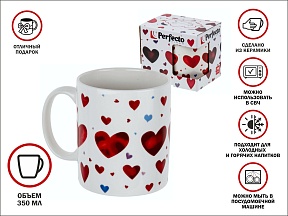 Кружка керамическая, в кор., 350 мл., ROMANCE-1, PERFECTO LINEA