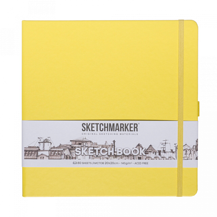 Скетчбук "Sketchmarker" 20*20 см, 140 г/м2, 80 л., розовый
