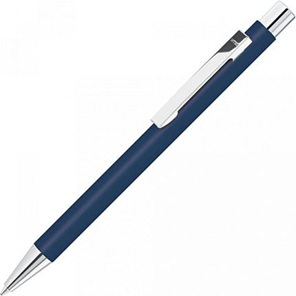 Ручка шарик/автомат "Straight Si" 1,0 мм, метал., голубой/серебристый, стерж. синий