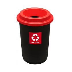 Урна д/раздельного сбора мусора 50л "Plafor Eco Bin" пласт., черный/красный
