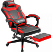 Кресло игровое Defender Cruiser черный/красный,эко.кожа,крестов.пластик, подставка 