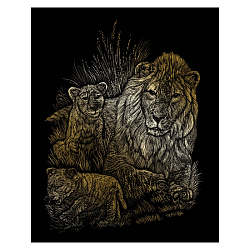 Набор для творчества "Львы", гравюра, золотая фольга