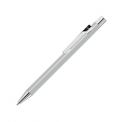 Ручка шарик/автомат "Straight Si" 1,0 мм, метал., серый/серебристый, стерж. синий