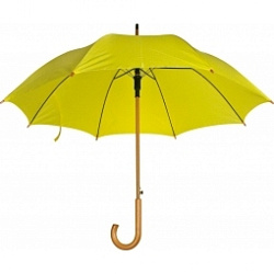 Зонт-трость п/автомат. 105 см, ручка дерев. "Nancy" желтый