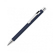 Ручка шарик/автомат "Straight Si" 1,0 мм, метал., серый/серебристый, стерж. синий