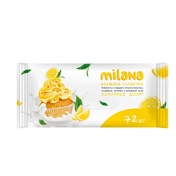 Салфетки влажные антибактериальные Milana Лимонный десерт, 72 шт/упак