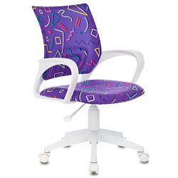 Кресло детское Бюрократ KD-W4 ткань, фиолетовый, крестов. пластик, корпус белый