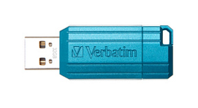 Карта памяти USB Flash 2.0 32 Gb "PinStripe" пласт., голубой