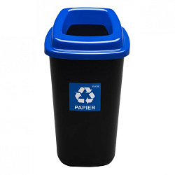 Урна д/раздельного сбора мусора 90л "Plafor Sort bin" пласт., черный/голубой