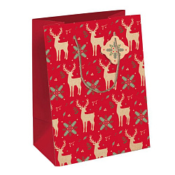 Пакет бумажный подарочный 26,5*14*33 см "Xmas Deers"