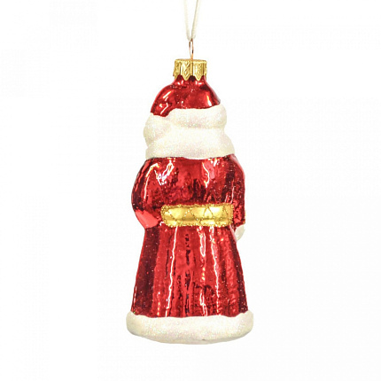 Украшение елочное "Дед Мороз" 13,5*6,5*6 см, стекл., упак., разноцветный