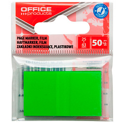 Закладки пласт. "Office products" 25*43 мм, 50 шт., зеленый