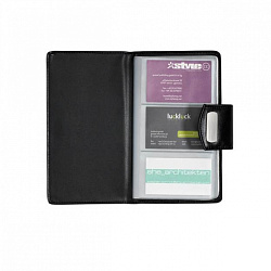 Визитница карманная 20*120 мм, 36 карт. "Classico-Wallet" кож., на магните, черный