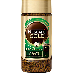 Кофе "Nescafe" натур. растворим. сублимир с доб. жар.мол. кофе., 170 гр., стекл./б., Gold Aroma Intenso