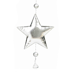 Украшение новогоднее "Блестящая серебристая звездочка" 10,5*1,5*28 см, полиуретан., серебристый