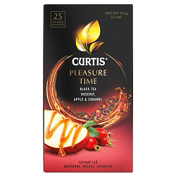 Чай "Curtis" 25 пак*1.5 гр., черный, сашеты, с ароматом шиповника, яблок и карамели, Pleasure Time