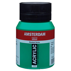 Краски акриловые "Amsterdam" 619 зеленый темный прочный, 500 мл., банка