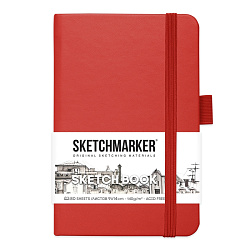 Скетчбук "Sketchmarker" 9*14 см, 140 г/м2, 80 л., красный