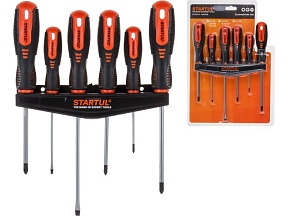 Набор отверток 6шт STARTUL MASTER (ST3093-6) (SL3х100,5,5х150 PZ2х100 PH0х75,1х100,2х125   двухкомп. рукоятка Anti-Slip)